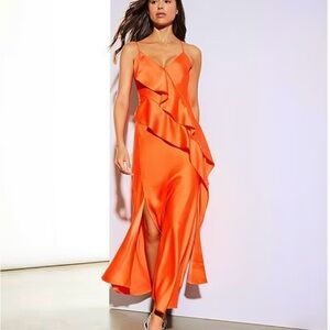 Gianni Bini Vibrant Orange Asymmetrical Dress